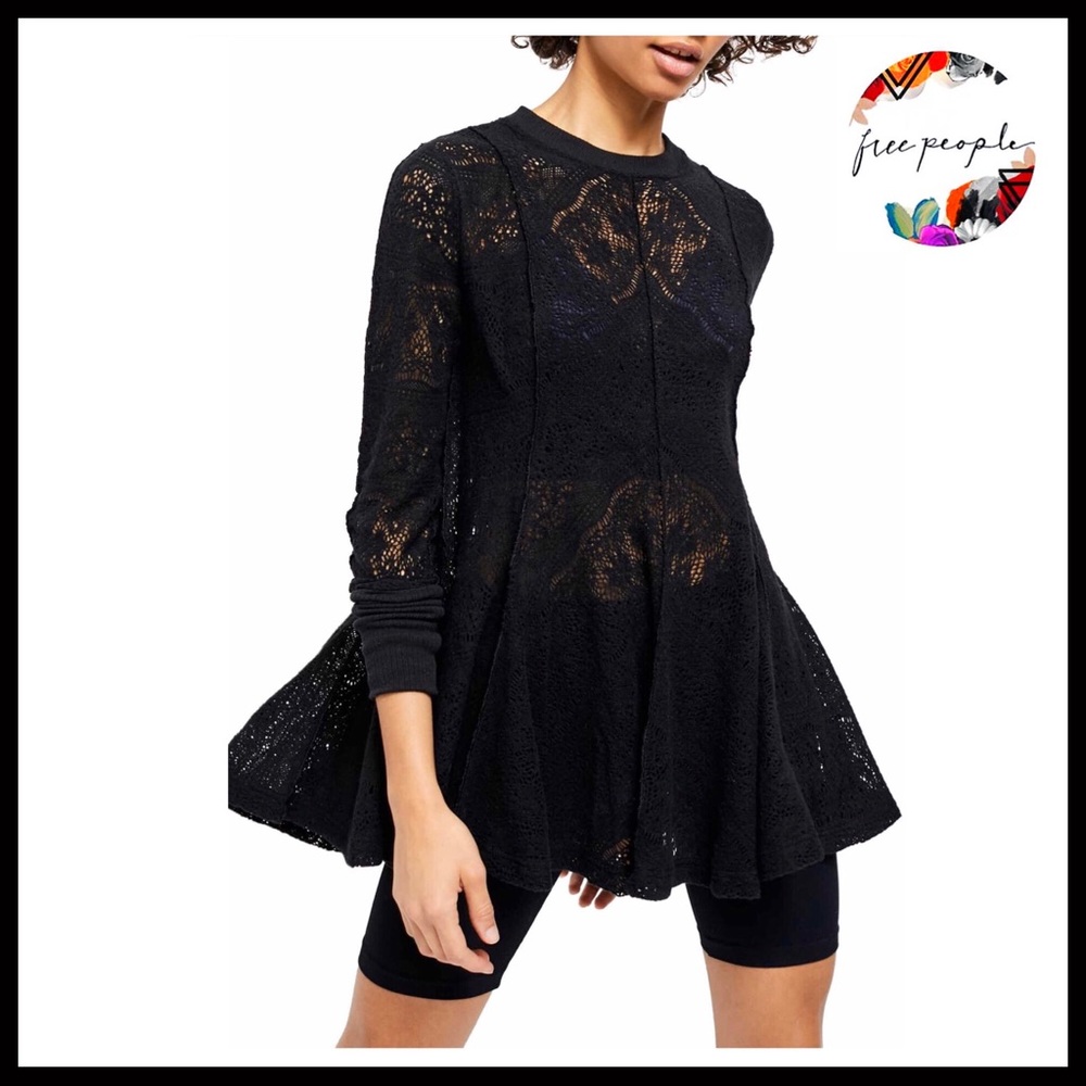 FREE PEOPLE BOHO TUNIC FLOWY A-LINE MINI DRESS A3C - Picture 3 of 16